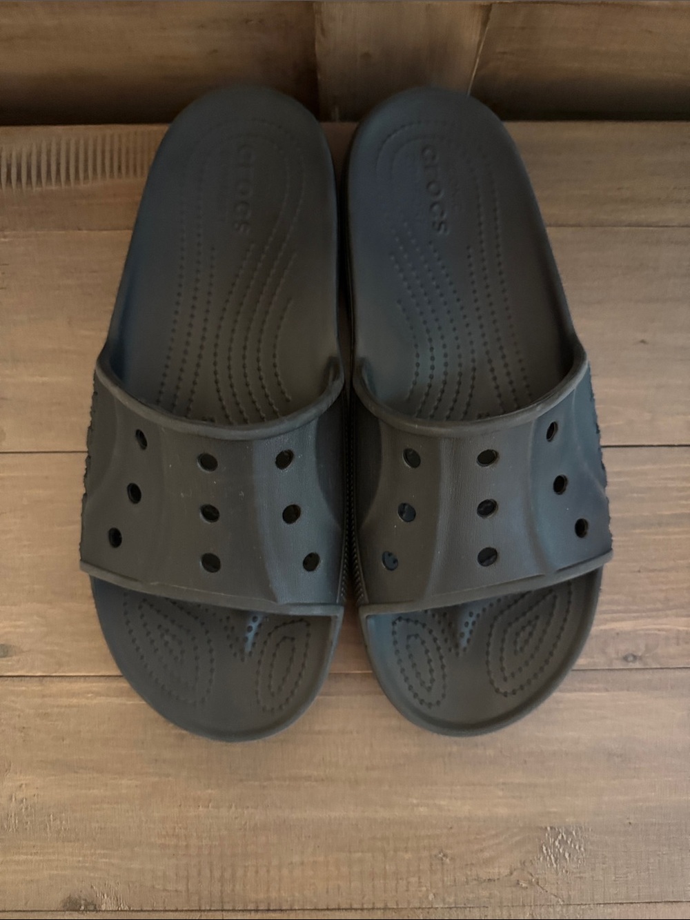 CROCS Men's Black Slide Sandals, Size 10
